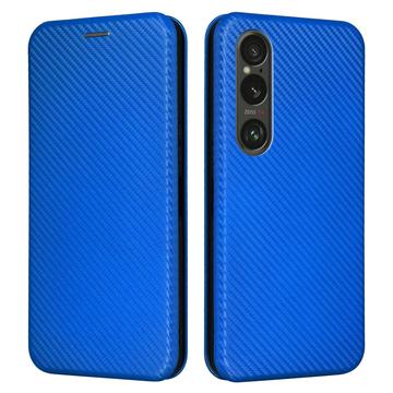 Sony Xperia 1 VI Flip Case - Carbon Fiber - Blue