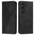 Sony Xperia 1 VI Rhombus Pattern Wallet Case with Magnetic Closure