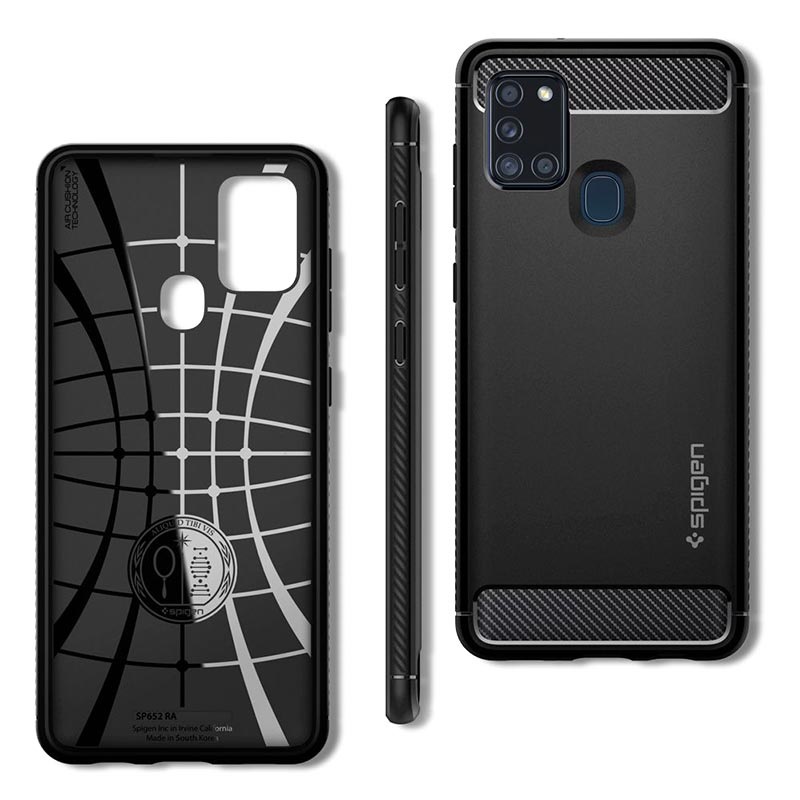 Spigen Rugged Armor Samsung Galaxy A21s TPU Case - Black