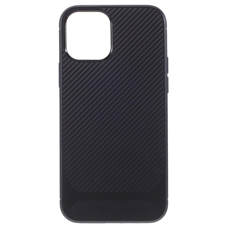 iPhone 12 Pro Max TPU Case - Carbon Fiber - Black