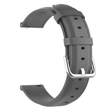Universal Smartwatch Leather Strap - 22mm - Grey