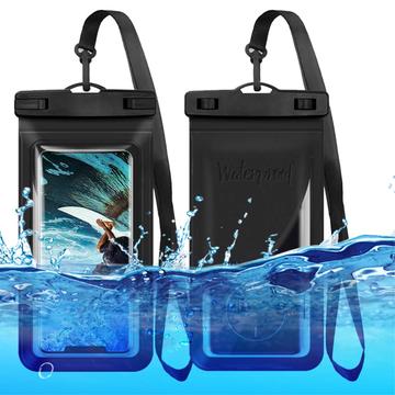 Universal Waterproof Case w. Card Holder - 7.5" - Black