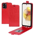 Motorola Moto G73 Vertical Flip Case with Card Slot - Red