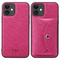 Vili T iPhone 12/12 Pro Case with Magnetic Wallet - Hot Pink