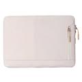 Water Resistant Elegant Oxford Laptop Sleeve w. Side Pocket - 15.6" - Beige