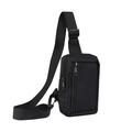 Water-Resistant Nylon Chest and Shoulder Phone Bag - Fits 6.5" - 7.2" Phones - Black