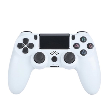 Wireless Gaming Controller Gamepad for PS4 Game Joystick with Speaker and Stereo Headset Jack - White