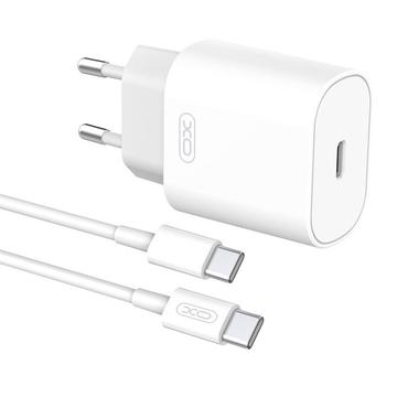 XO L91EU Quick Wall Charger with USB-C Cable - 25W (Open Box - Excellent) - White