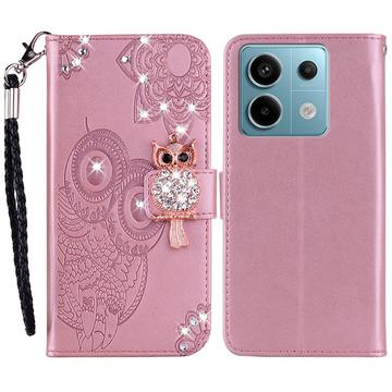 Xiaomi Redmi Note 13 Owl Rhinestone Wallet Case