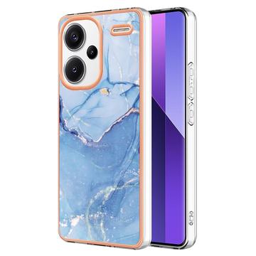 Xiaomi Redmi Note 13 Pro+ Marble Pattern Electroplated IMD TPU Case - Blue