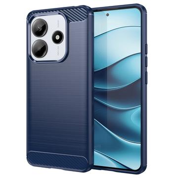 Xiaomi Redmi Note 14 Brushed TPU Case - Carbon Fiber - Blue