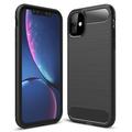 iPhone 11 Brushed TPU Case - Carbon Fiber - Black