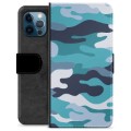 iPhone 12 Pro Premium Wallet Case - Blue Camouflage