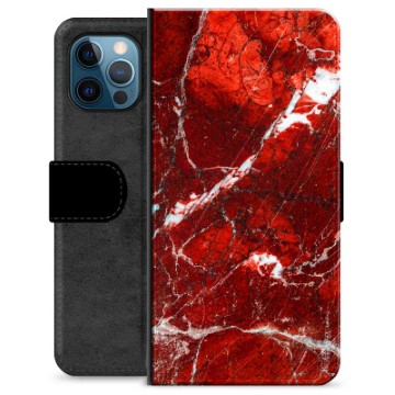 iPhone 12 Pro Premium Wallet Case - Red Marble