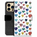 iPhone 13 Pro Max Premium Wallet Case - Hearts