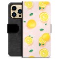 iPhone 13 Pro Max Premium Wallet Case - Lemon Pattern