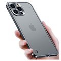 iPhone 13 Pro Metal Bumper with Tempered Glass Back - Black