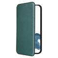 iPhone 14 Pro Max Flip Case - Carbon Fiber - Green