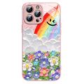 iPhone 14 Pro Max Smile & Rainbow Hybrid Case - Pink