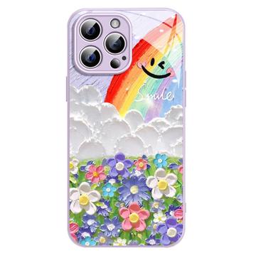 iPhone 14 Pro Max Smile & Rainbow Hybrid Case - Purple