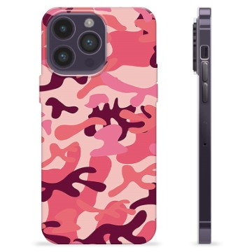 iPhone 14 Pro Max TPU Case - Pink Camouflage