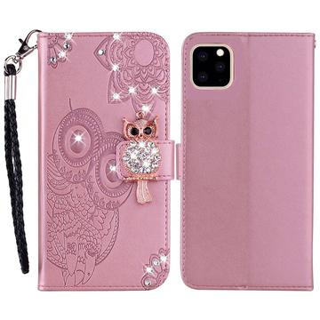 iPhone 14 Pro Owl Rhinestone Wallet Case