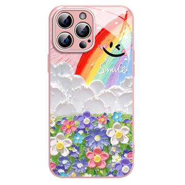 iPhone 14 Pro Smile & Rainbow Hybrid Case - Pink