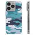 iPhone 14 Pro TPU Case - Blue Camouflage