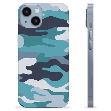 iPhone 14 TPU Case - Blue Camouflage