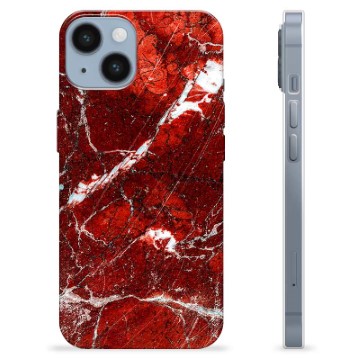 iPhone 14 TPU Case - Red Marble