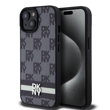 iPhone 15 DKNY Checkered Pattern and Stripe Case