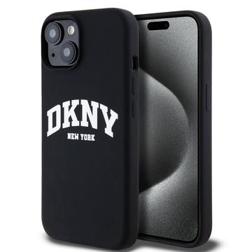 iPhone 15 DKNY Liquid Silicone Arch Logo Case - MagSafe Compatible - Black