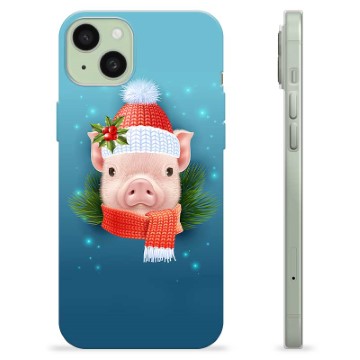 iPhone 15 Plus TPU Case - Winter Piggy