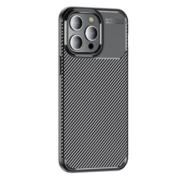 iPhone 15 Pro Max Beetle Carbon Fiber TPU Case - Black