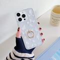 iPhone 15 Pro Max Butterfly TPU Case with Ring Holder - White