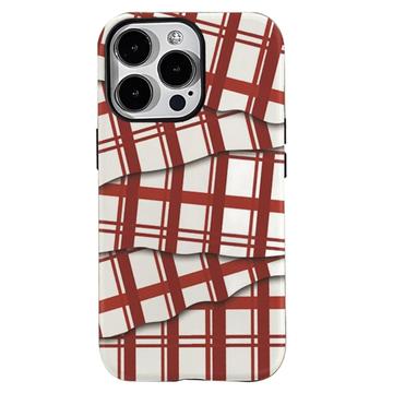 iPhone 15 Pro Max Stripes Detachable 2-in-1 Hybrid Case - Red / White