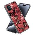 iPhone 15 Pro Max Stylish Ultra-Slim TPU Case - Red Flowers