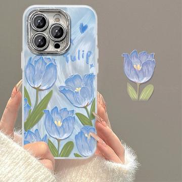 iPhone 15 Pro Max Tulip Pattern TPU Case