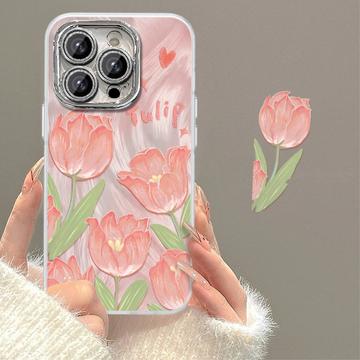 iPhone 15 Pro Max Tulip Pattern TPU Case
