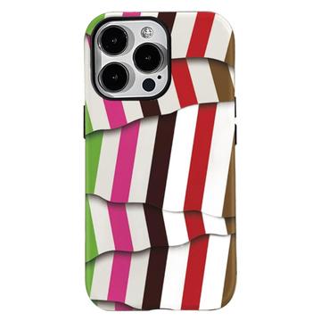 iPhone 15 Pro Stripes Detachable 2-in-1 Hybrid Case - Colorful