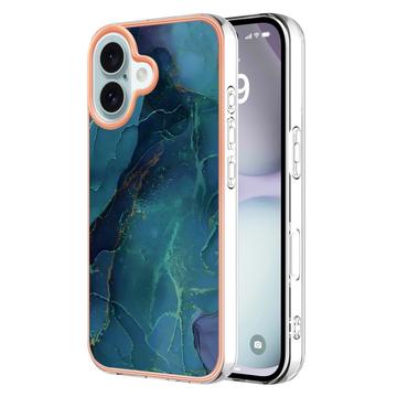 iPhone 16 Marble Pattern Electroplated IMD TPU Case