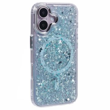 iPhone 16 Plus MagSafe-Compatible Glitter Sequin Epoxy Case - Light Green