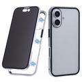 iPhone 16 Plus Magnetic Case with Tempered Glass - Privacy - Silver