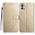 iPhone 16 Plus Mandala Series Wallet Case - Gold