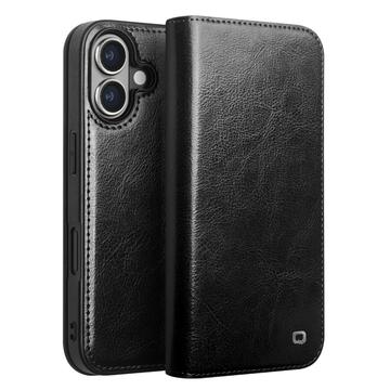 iPhone 16 Plus Qialino Classic Wallet Leather Case - Black