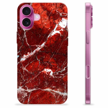 iPhone 16 Plus TPU Case - Red Marble