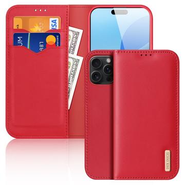 iPhone 16 Pro Dux Ducis Hivo Wallet Leather Case - Red