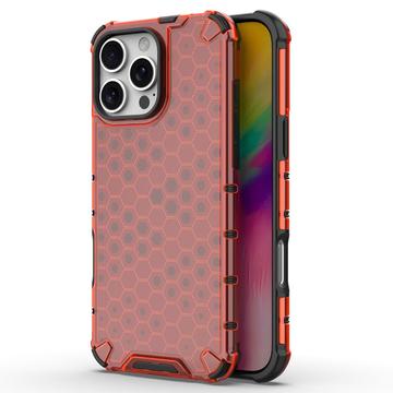 iPhone 16 Pro Honeycomb Armored Hybrid Case - Red