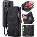 iPhone 16 Pro Max Caseme 008 2-in-1 Multifunctional Wallet Case - Black