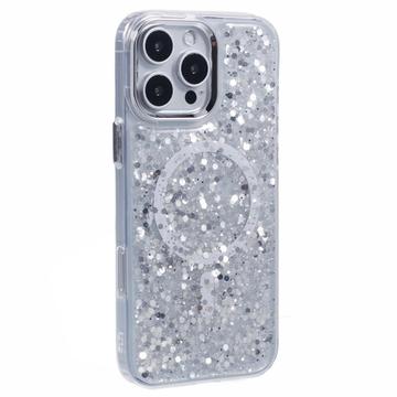 iPhone 16 Pro Max MagSafe-Compatible Glitter Sequin Epoxy Case - White